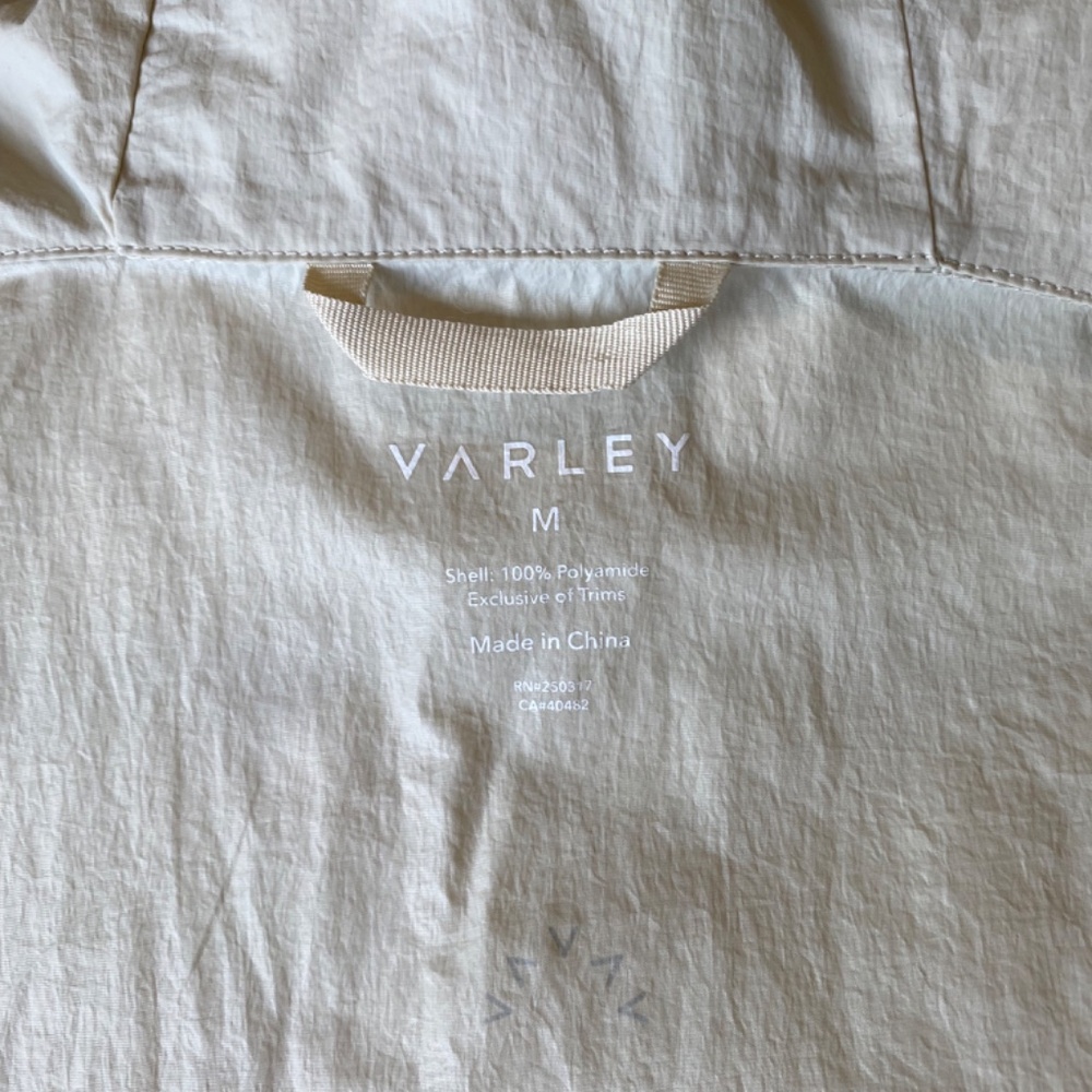 Varley Cream Zip-Up Hooded Windbreaker Jacket - Picture 6 of 11